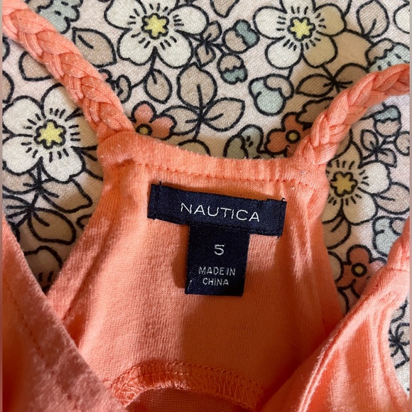 Nautica girls solid & striped dress. Very good used condition. Size 5. - Picture 8 of 9